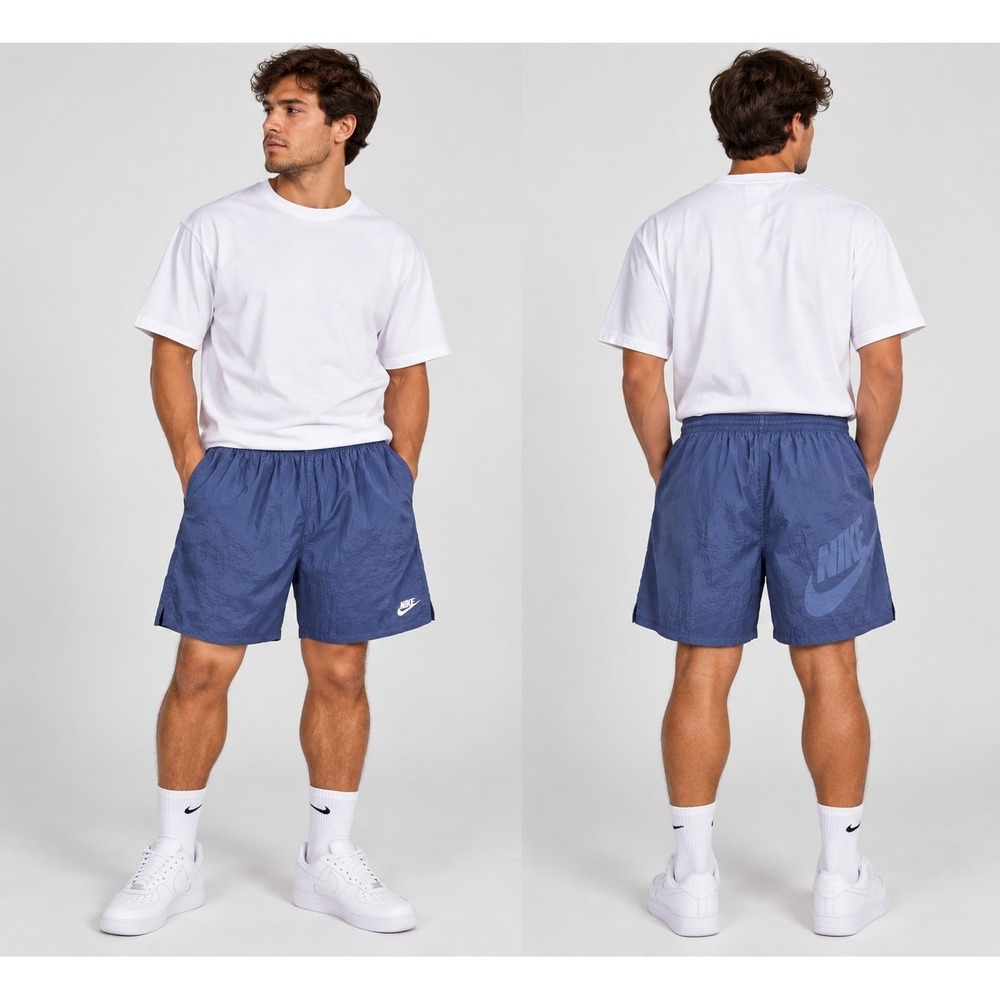 Vintage Nike Nylon Shorts Mens XL Blue Lined 90s Athletic Swim Trunks